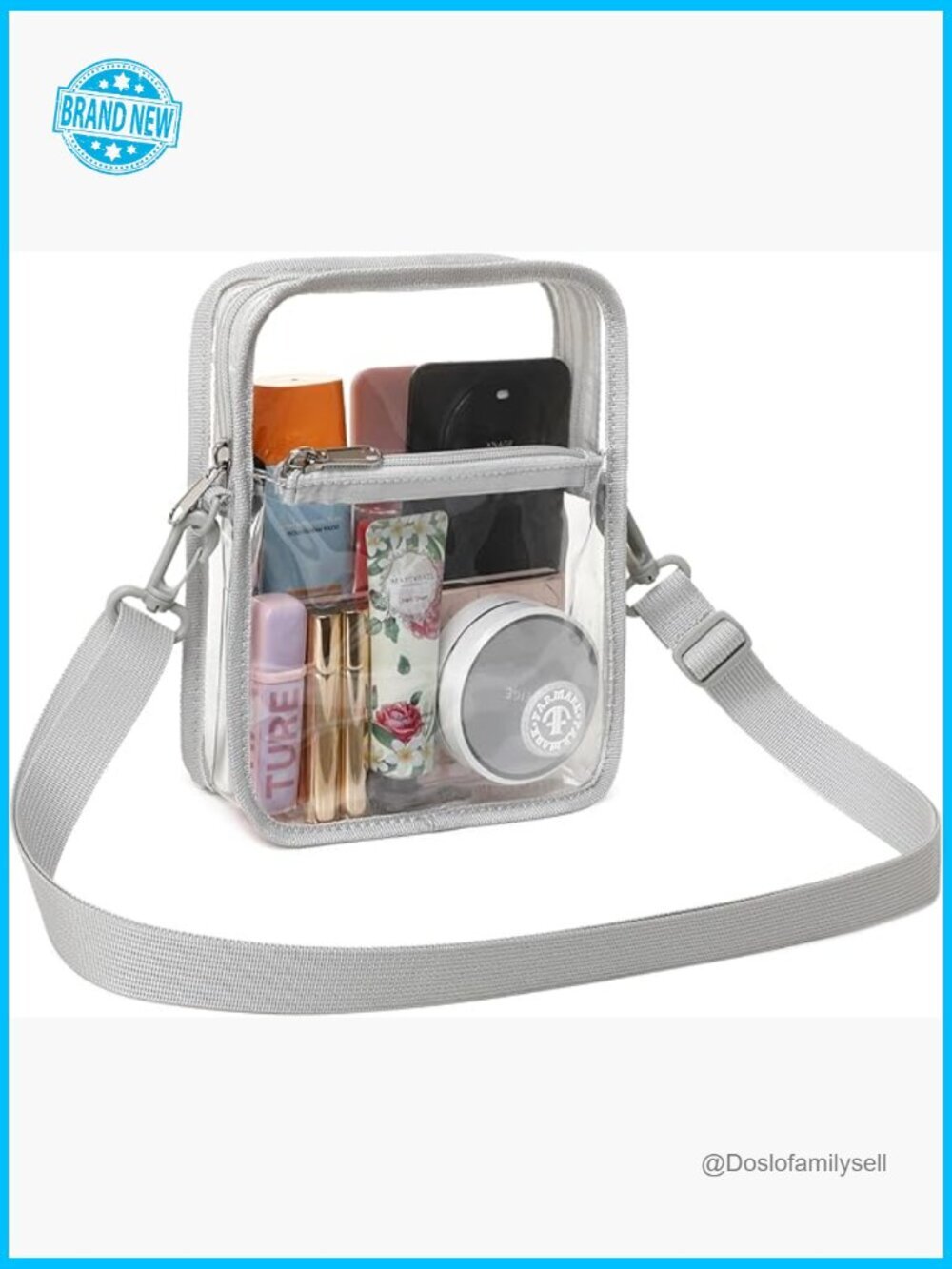 Clear Crossbody Bag Stadium Approved Concert Purse Adjustable Strap PVC
